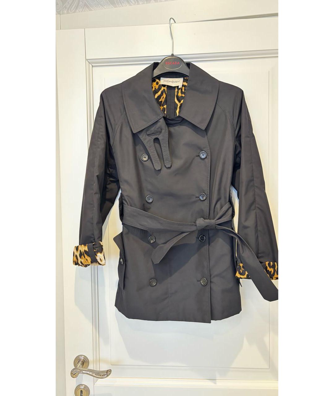 SAINT LAURENT Черная полиэстеровая парка, фото 2