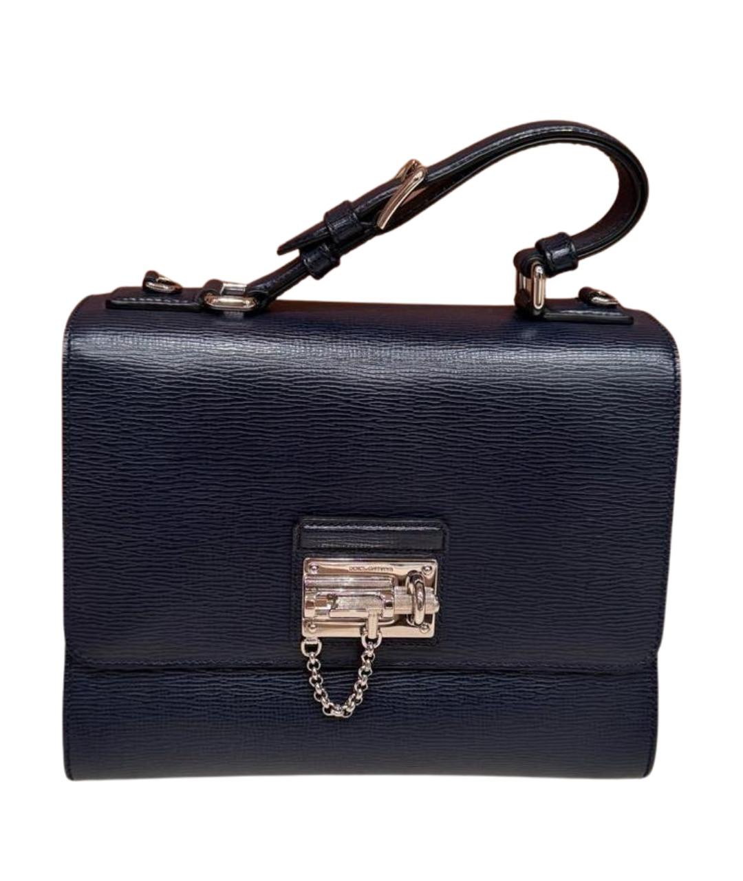 DOLCE&GABBANA Темно-синяя сумка с короткими ручками из искусственной кожи, фото 1