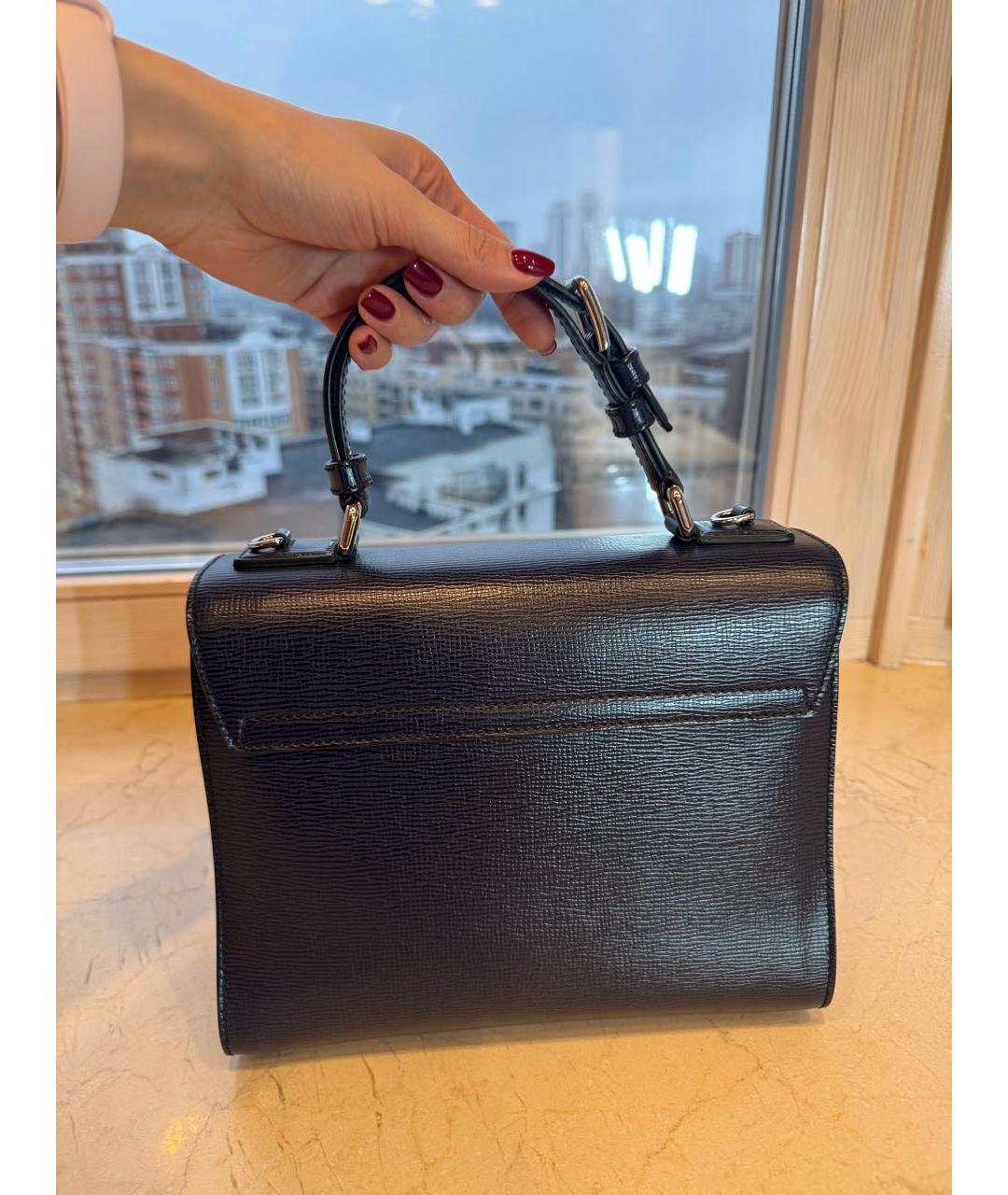 DOLCE&GABBANA Темно-синяя сумка с короткими ручками из искусственной кожи, фото 3