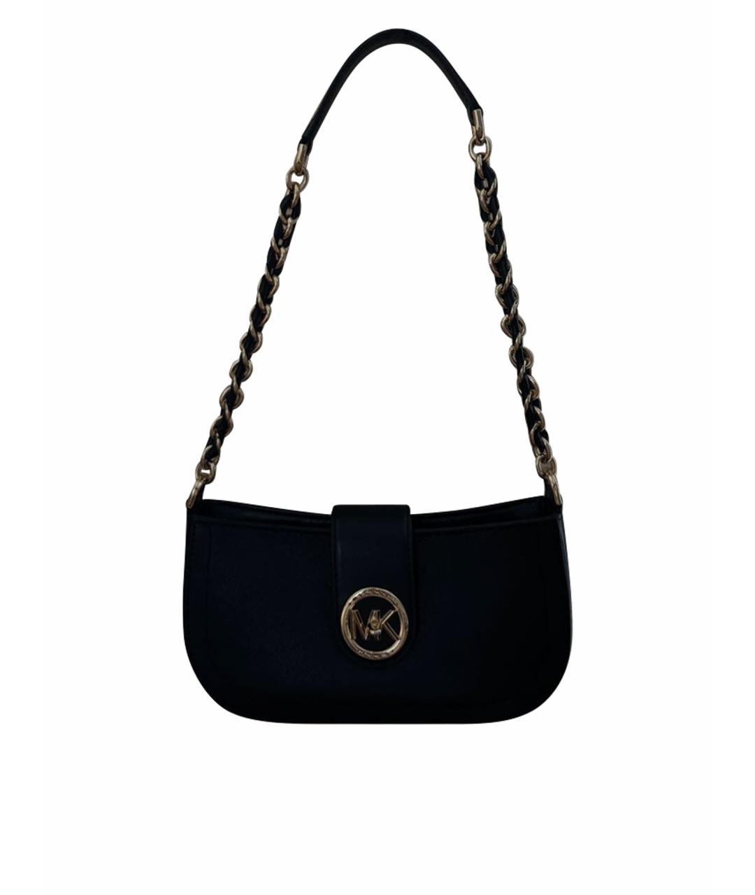MICHAEL KORS Черная кожаная сумка через плечо, фото 1