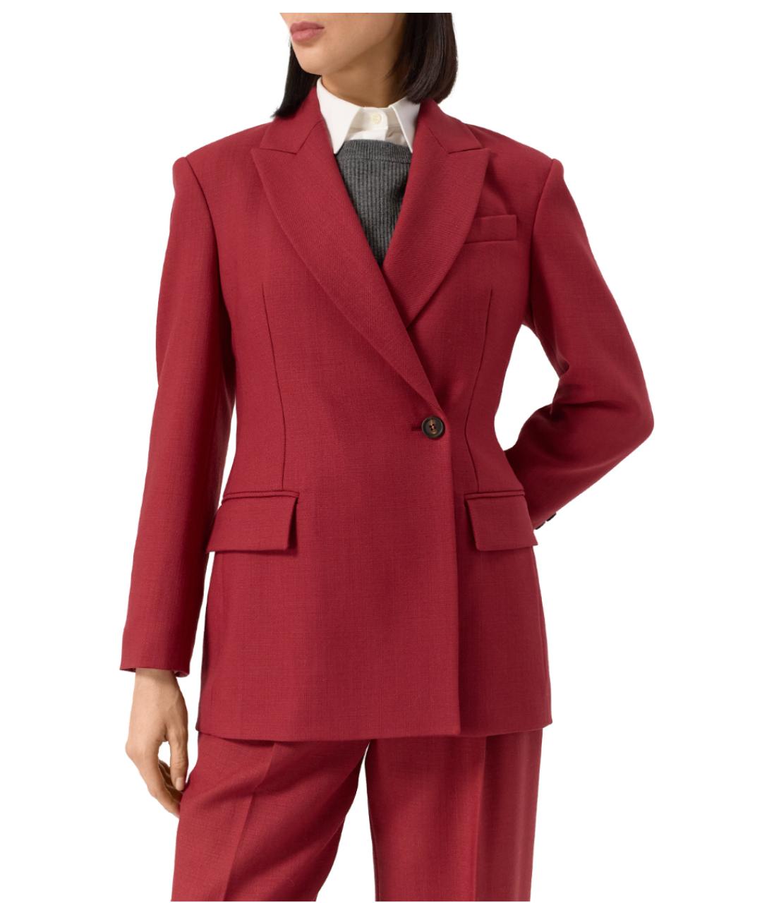 BRUNELLO CUCINELLI Красный шерстяной жакет/пиджак, фото 4