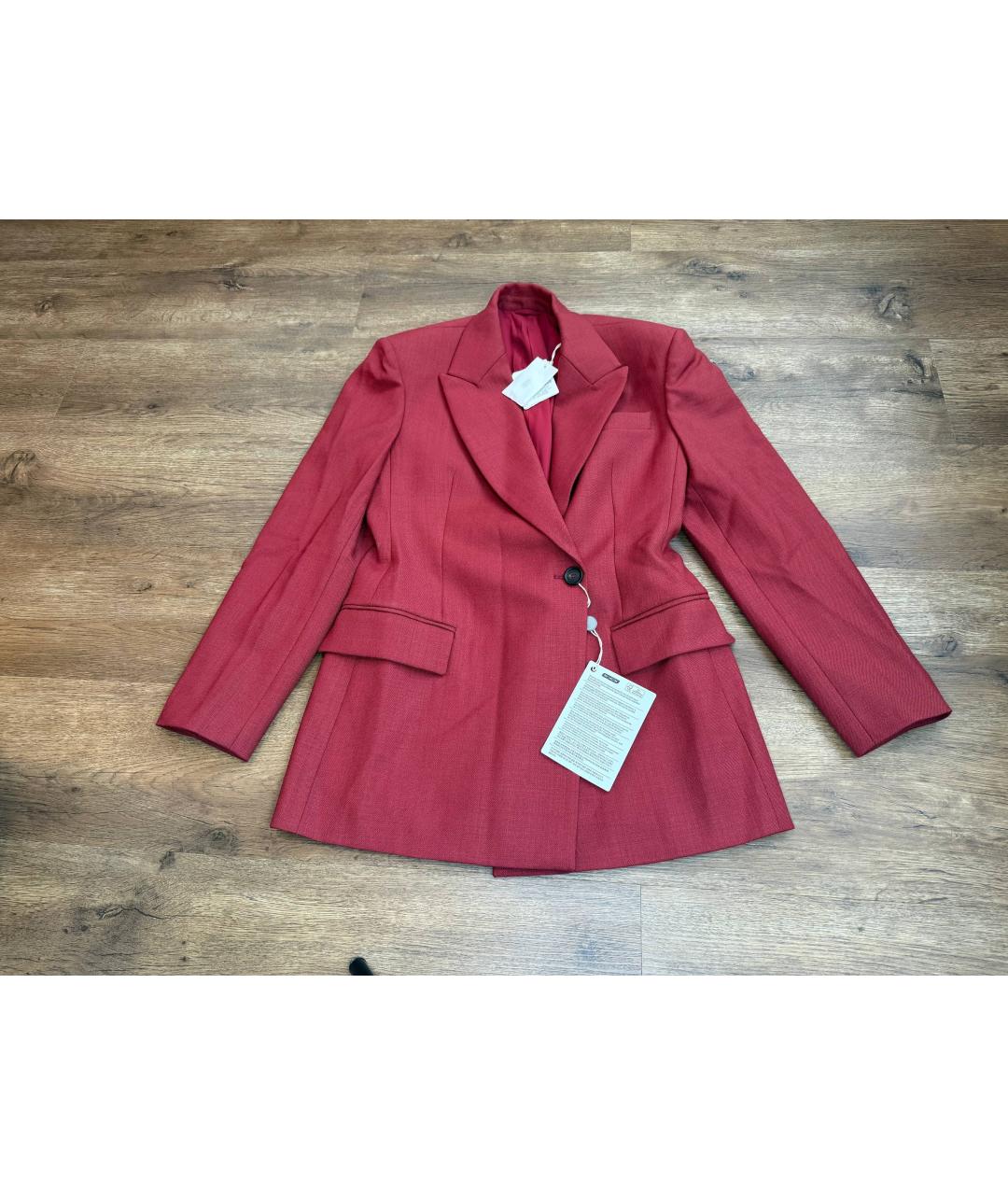 BRUNELLO CUCINELLI Красный шерстяной жакет/пиджак, фото 5