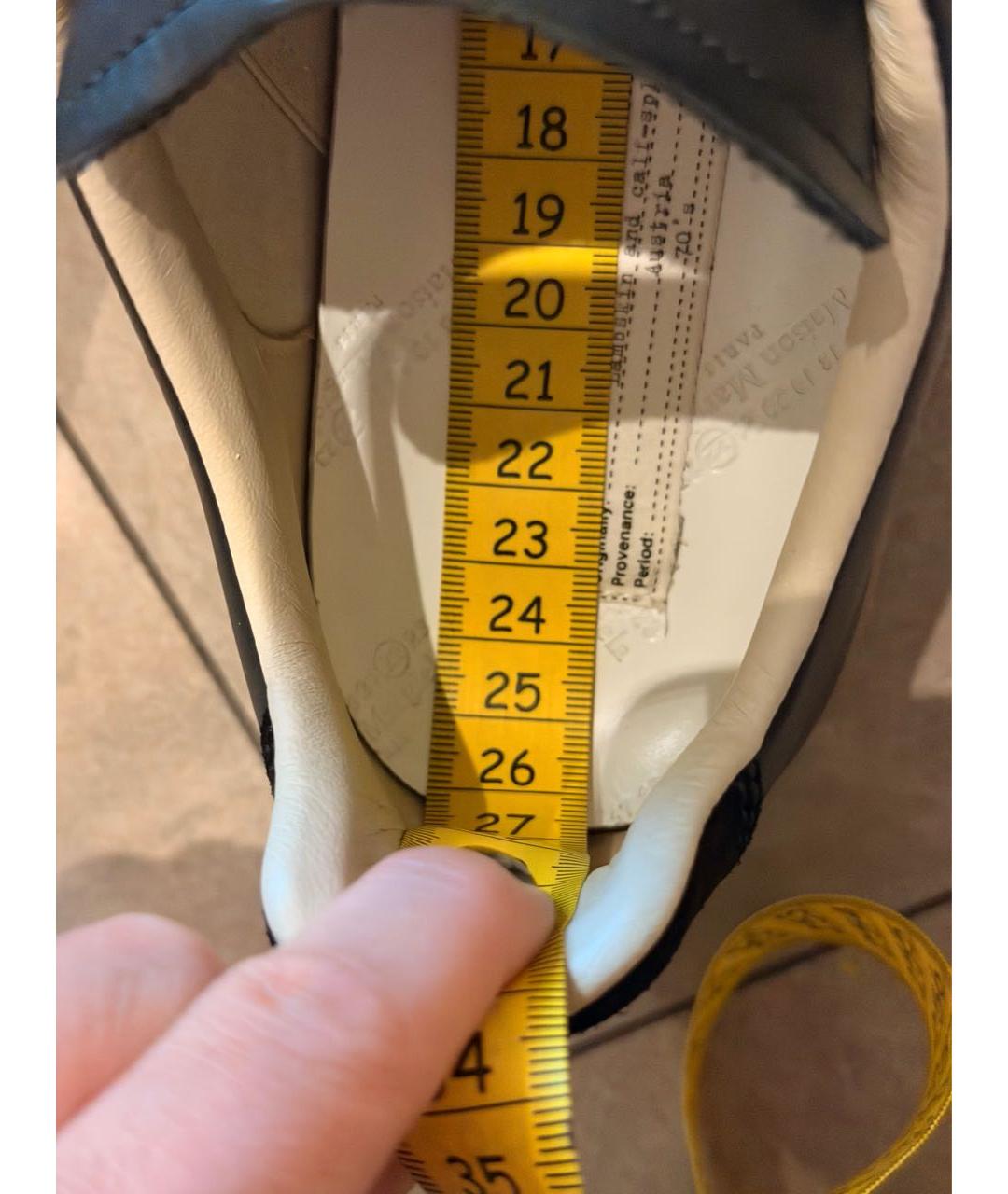 MAISON MARGIELA Черные кожаные кроссовки, фото 3