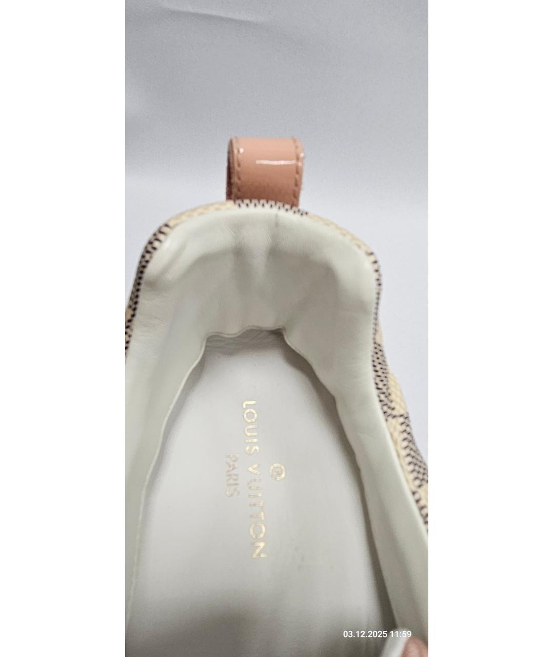 LOUIS VUITTON Розовые текстильные кроссовки, фото 7