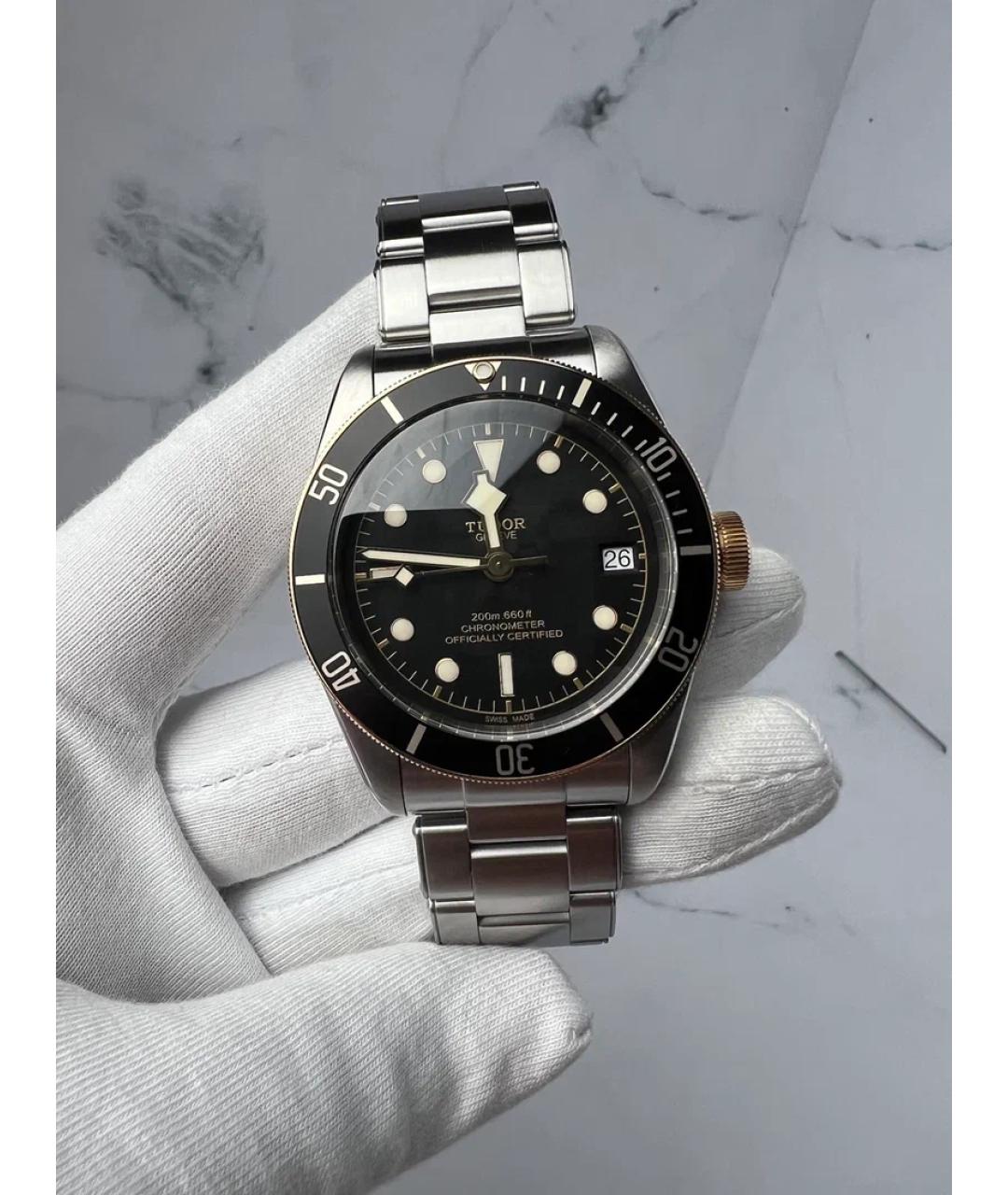 TUDOR Черные металлические часы, фото 3