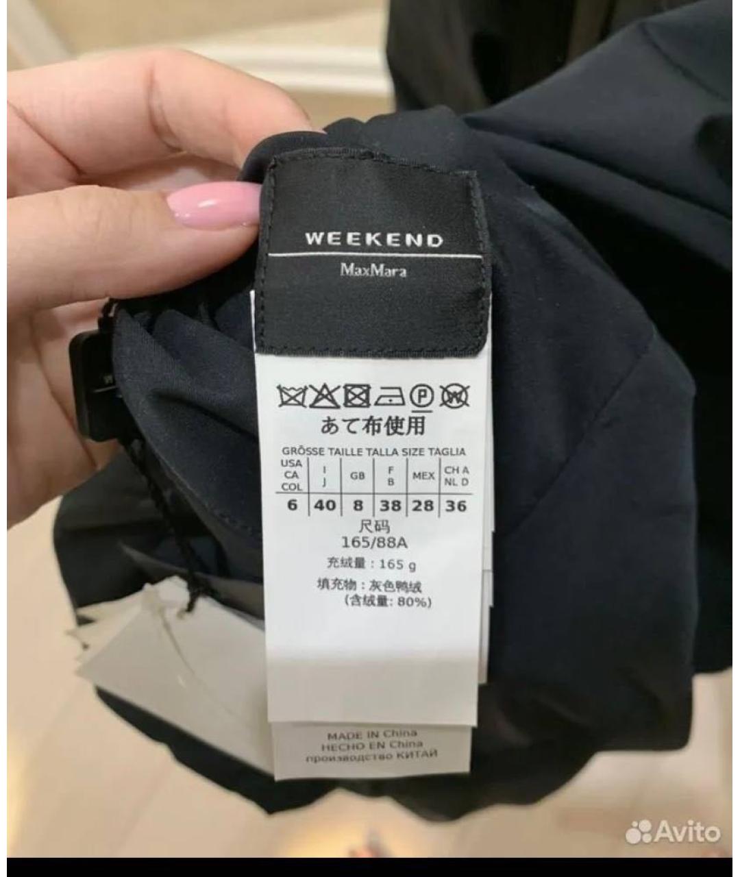 WEEKEND MAX MARA Черная полиэстеровая парка, фото 5