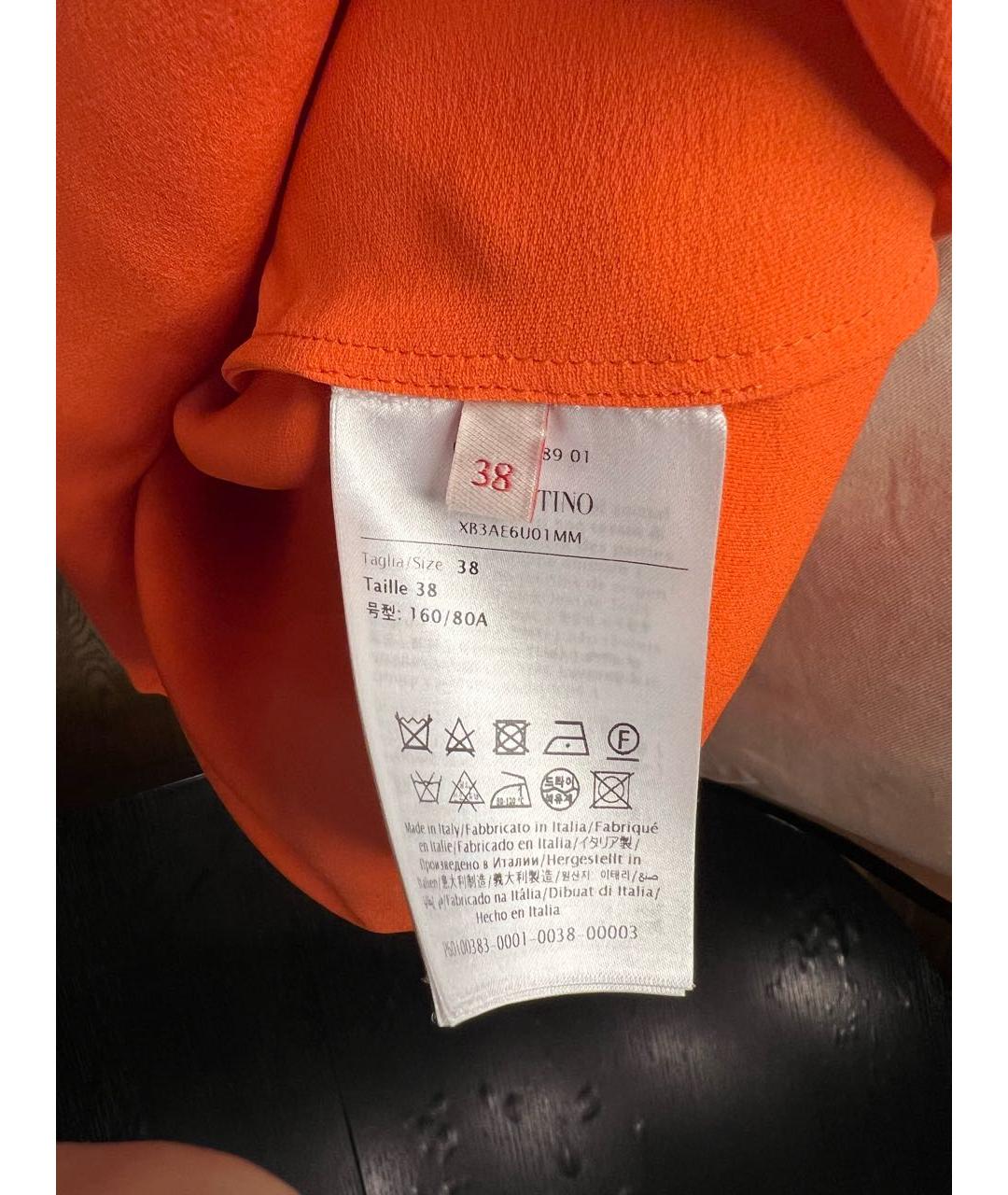 VALENTINO Оранжевая шелковая блузы, фото 5