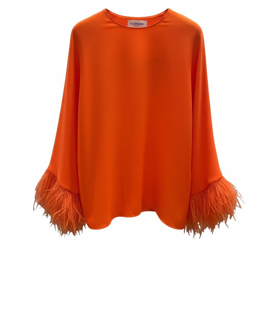VALENTINO Оранжевая шелковая блузы, фото 1