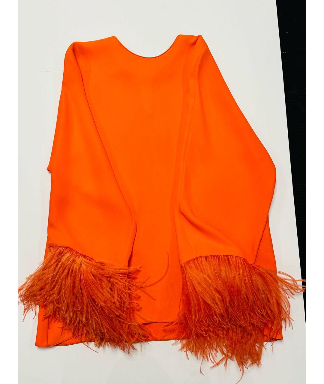 VALENTINO Оранжевая шелковая блузы, фото 3
