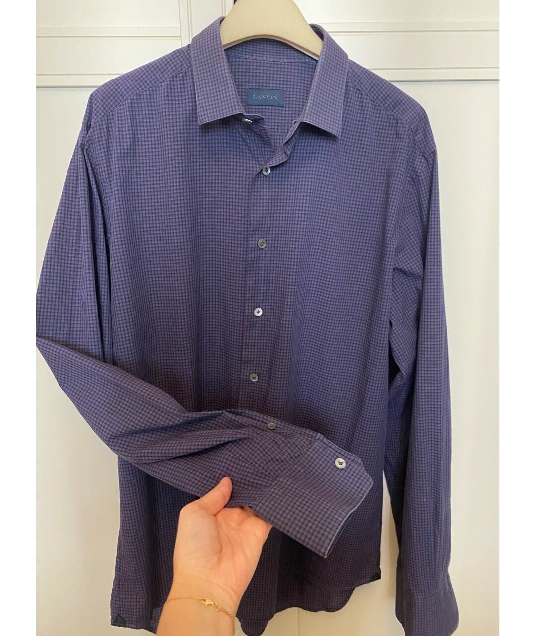 LANVIN Фиолетовая хлопковая классическая рубашка, фото 3