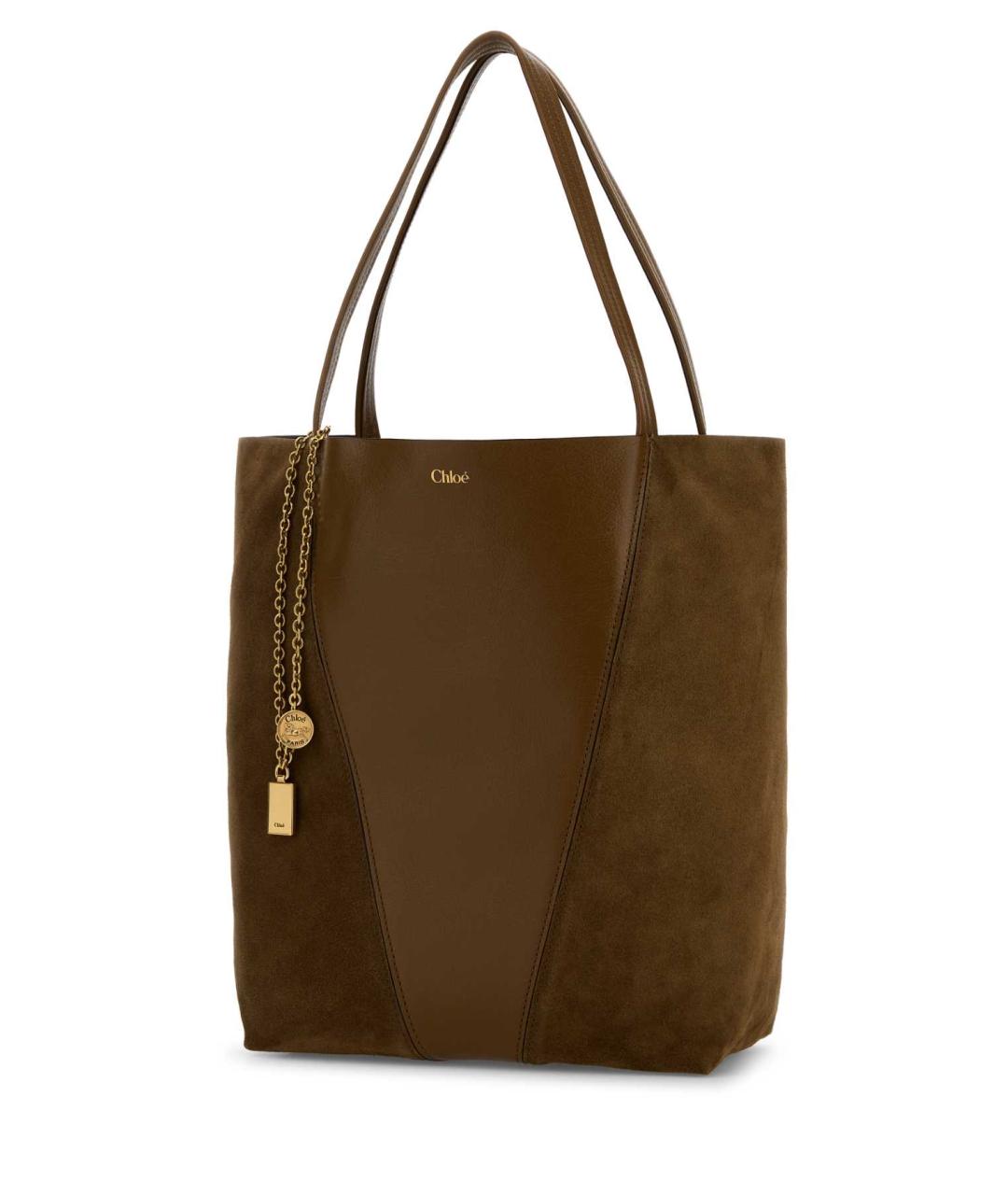 CHLOE Хаки кожаная сумка тоут, фото 2