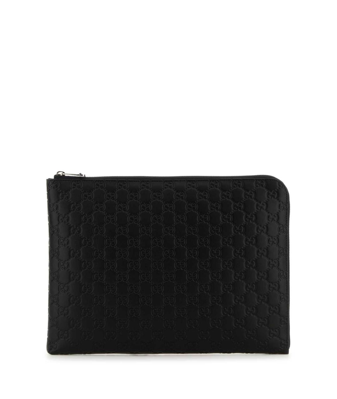 GUCCI Черная кожаная барсетка, фото 1