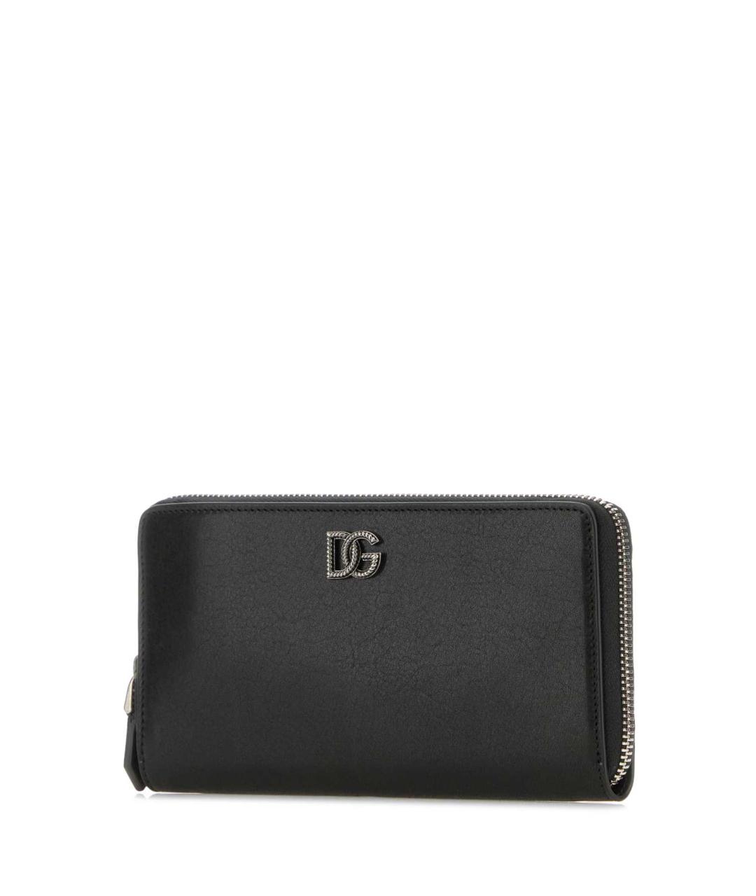 DOLCE&GABBANA Черный кожаный кошелек, фото 2