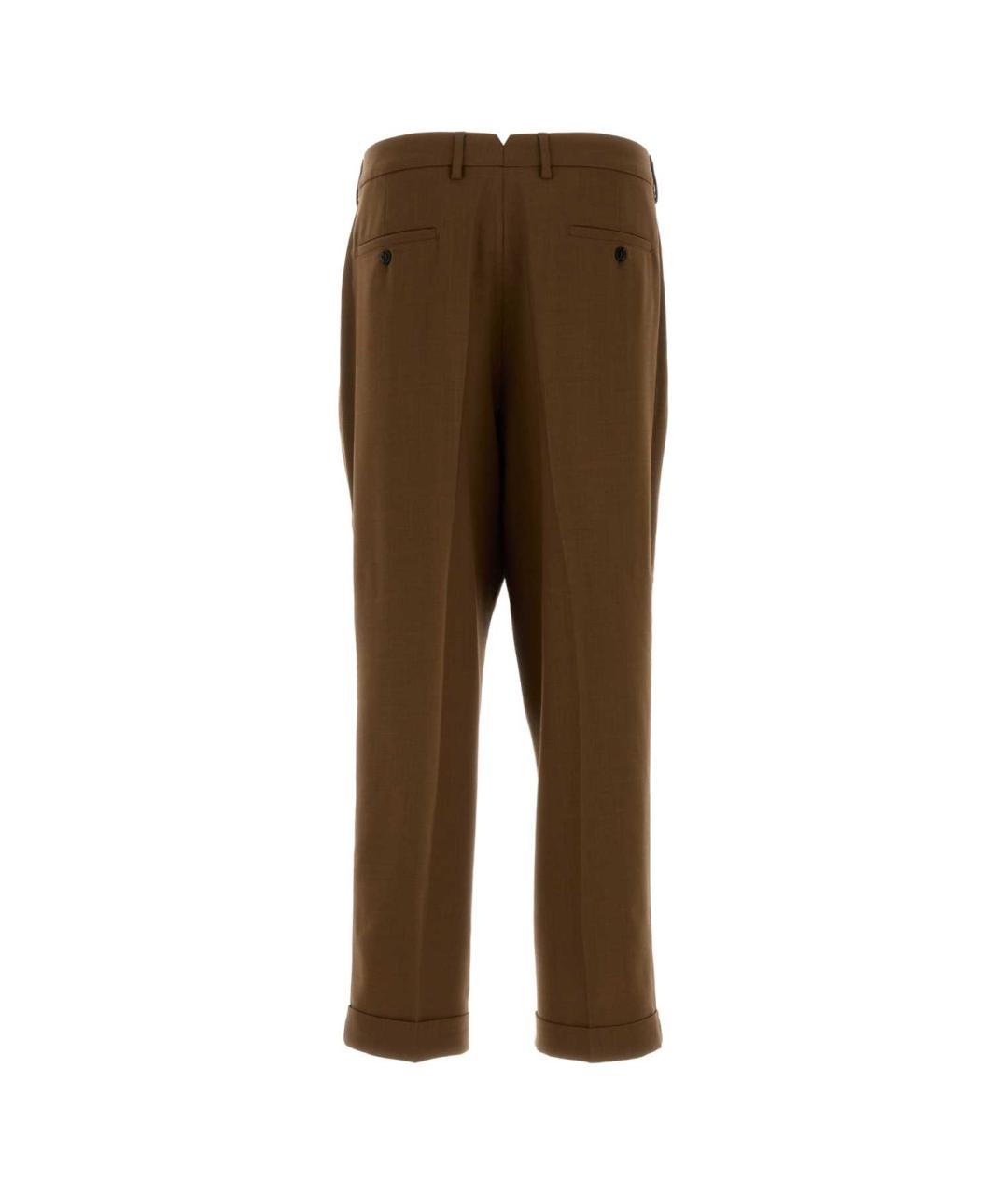 Ami Paris Коричневые шерстяные повседневные брюки, фото 2