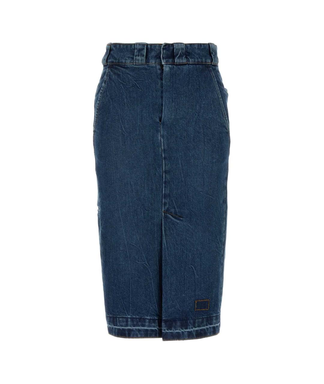 MAISON MARGIELA Синяя хлопковая юбка миди, фото 1