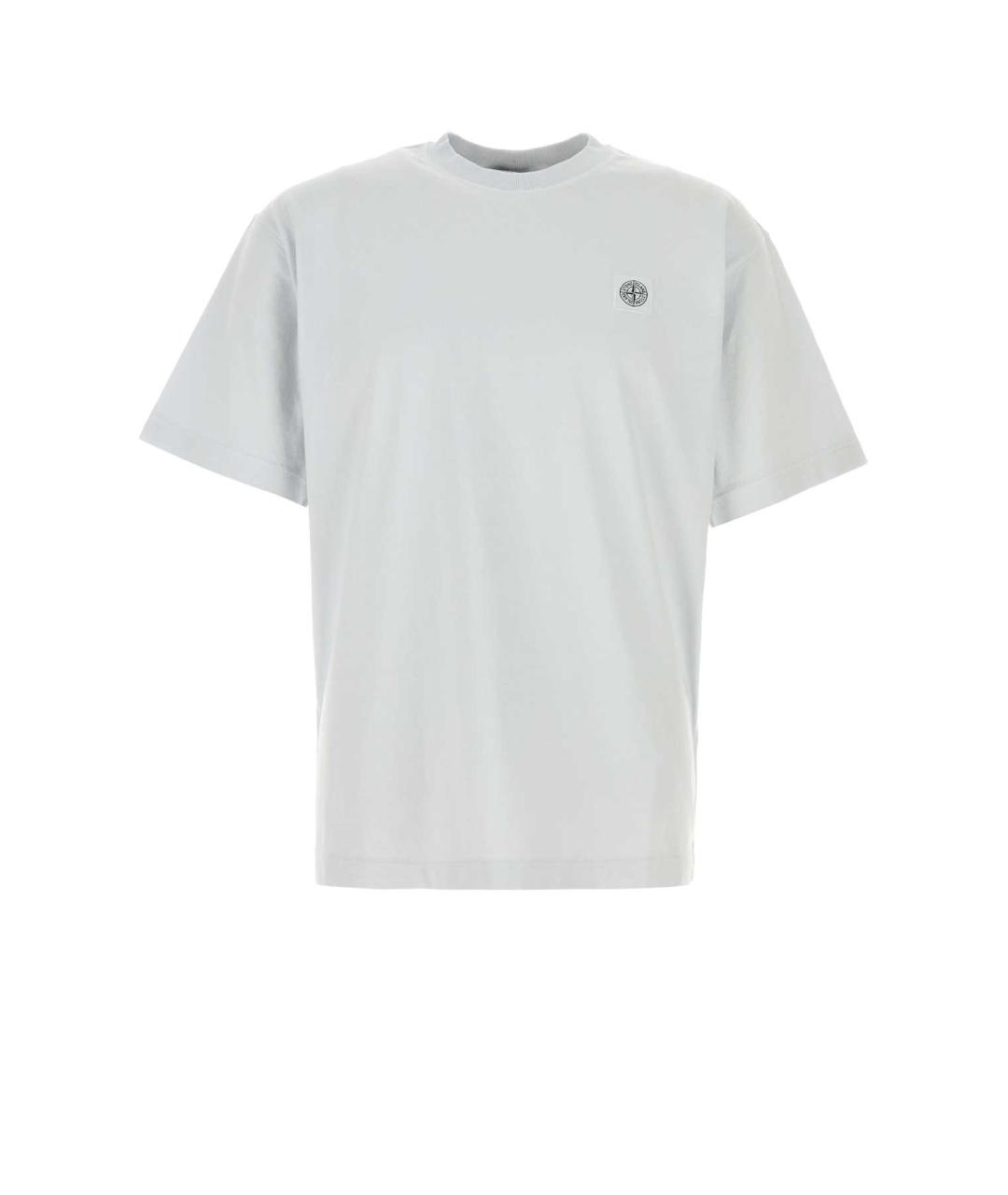 STONE ISLAND Голубая хлопковая футболка, фото 1