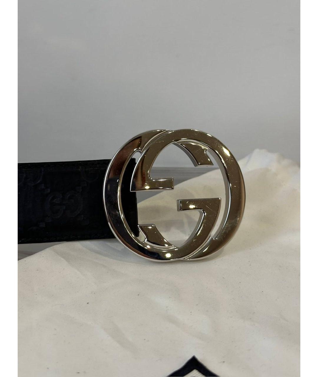GUCCI Черный кожаный ремень, фото 3