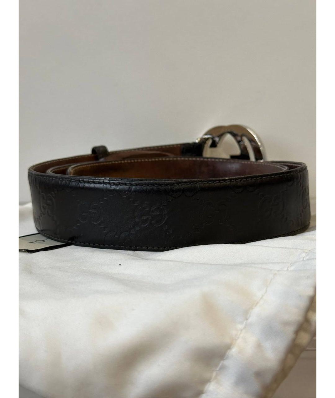 GUCCI Черный кожаный ремень, фото 2