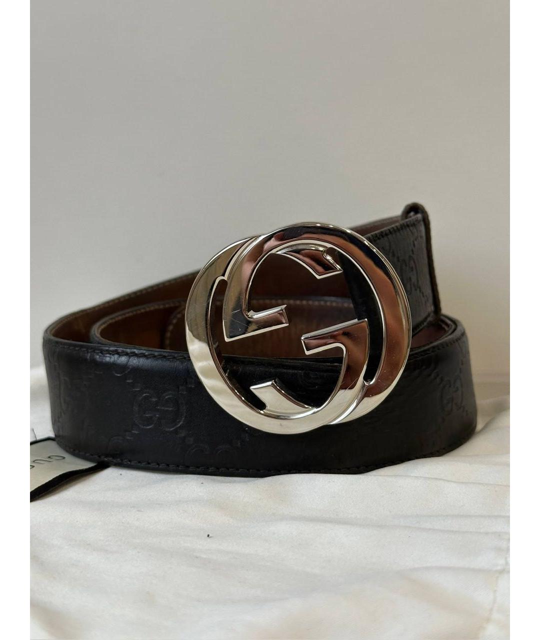 GUCCI Черный кожаный ремень, фото 6