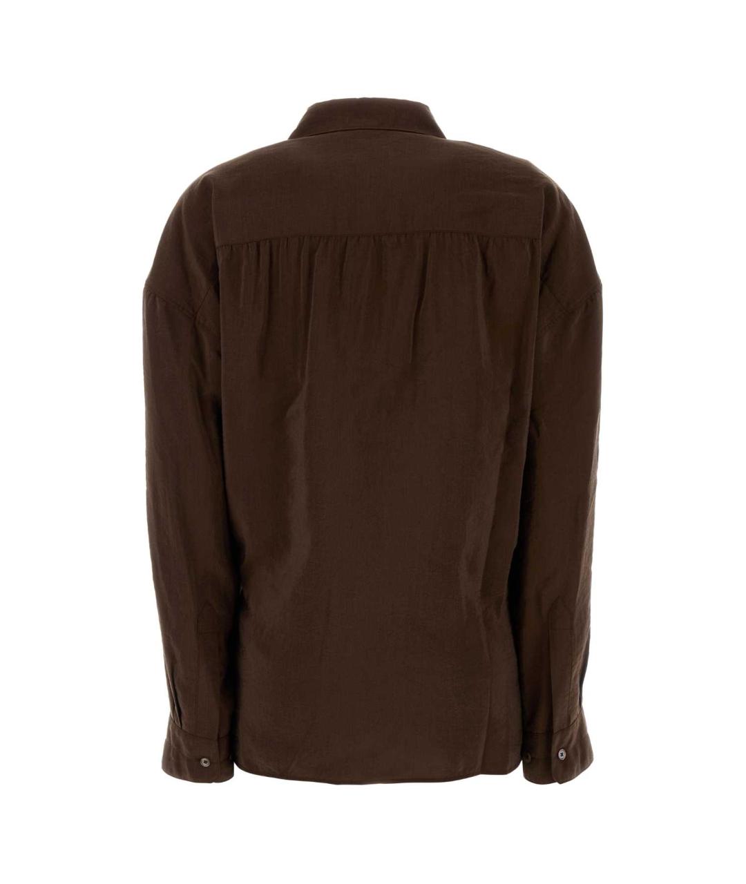 LEMAIRE Коричневая шелковая рубашка, фото 2