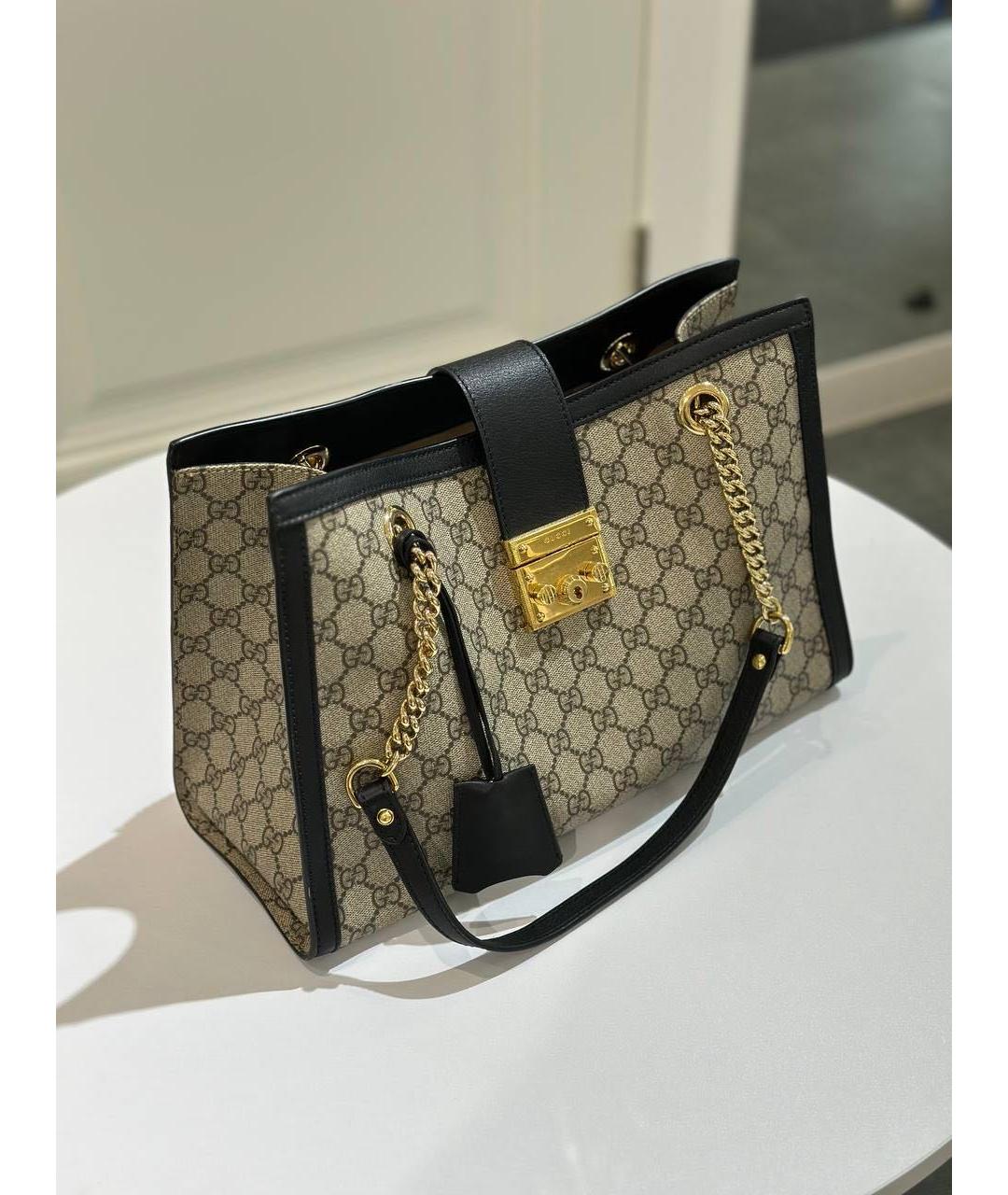 GUCCI Коричневая кожаная сумка тоут, фото 3