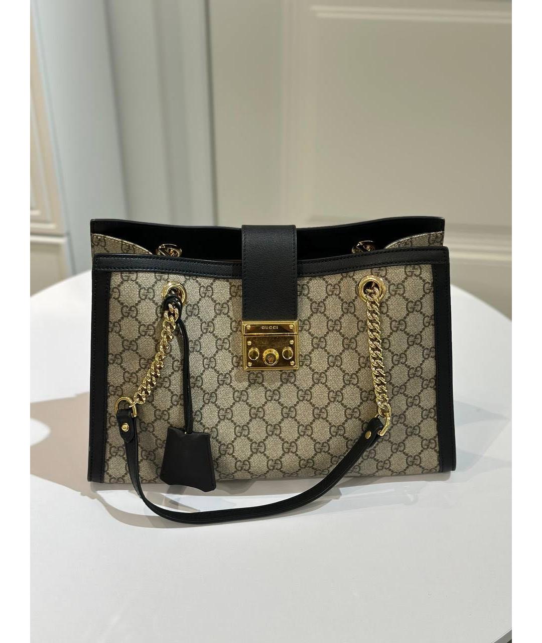 GUCCI Коричневая кожаная сумка тоут, фото 5