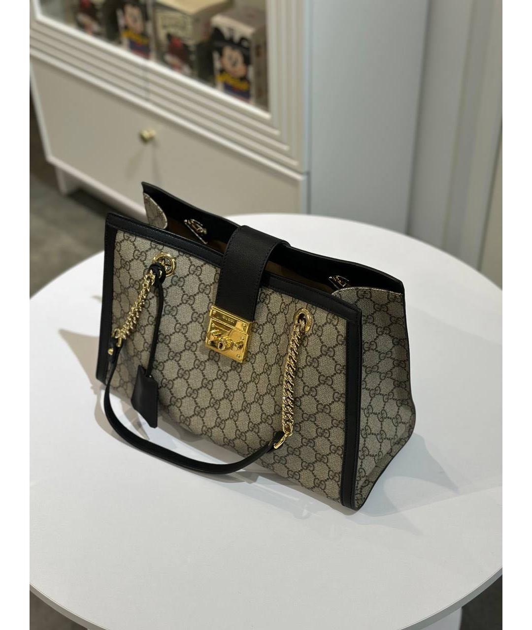 GUCCI Коричневая кожаная сумка тоут, фото 4