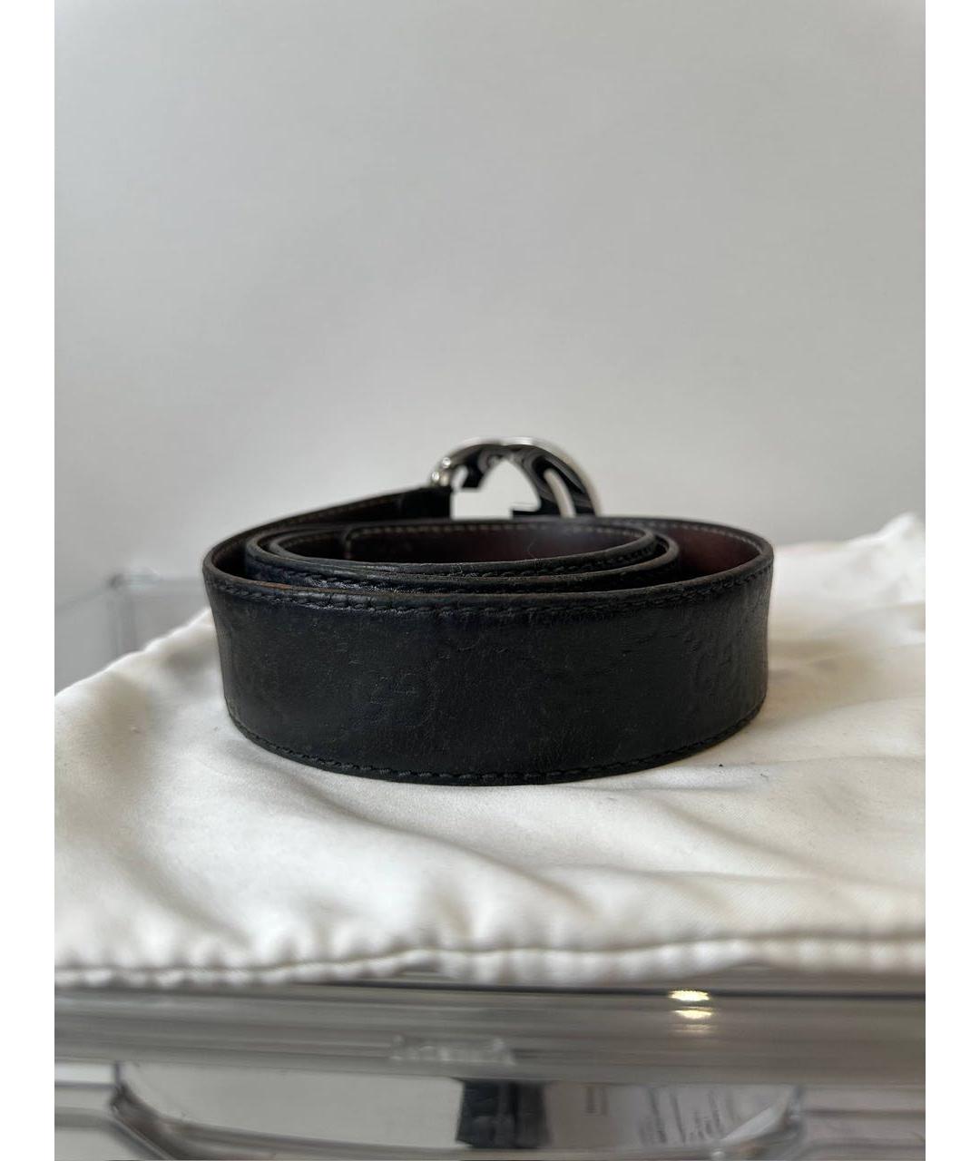 GUCCI Черный кожаный ремень, фото 2