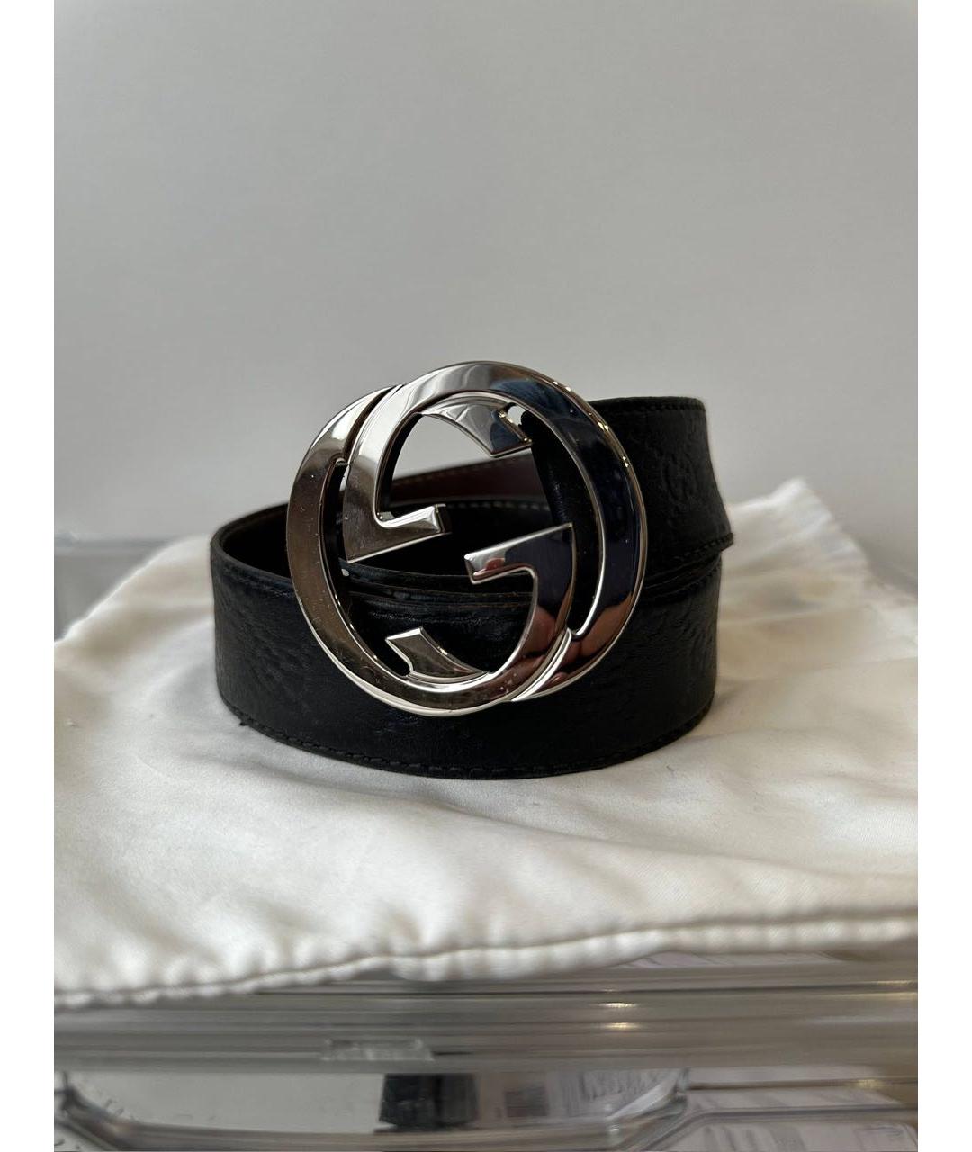 GUCCI Черный кожаный ремень, фото 6