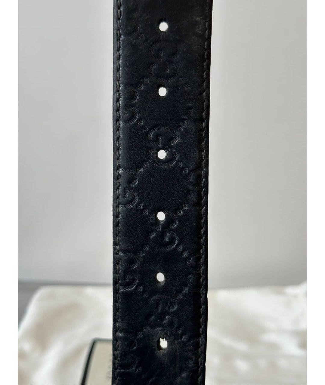 GUCCI Черный кожаный ремень, фото 4