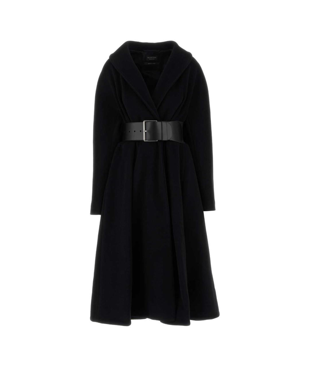 BALENCIAGA Черное шерстяное пальто, фото 1