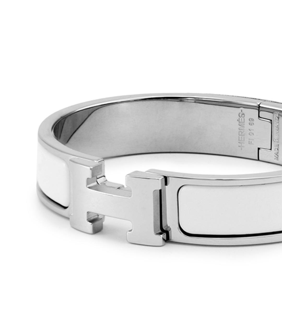 HERMES Белый металлический браслет, фото 3