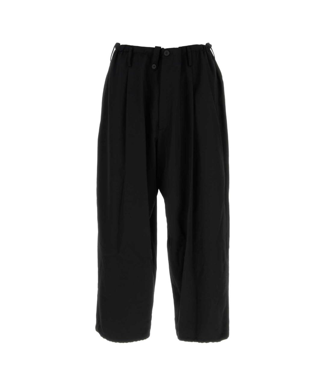 YOHJI YAMAMOTO Черные шерстяные повседневные брюки, фото 1