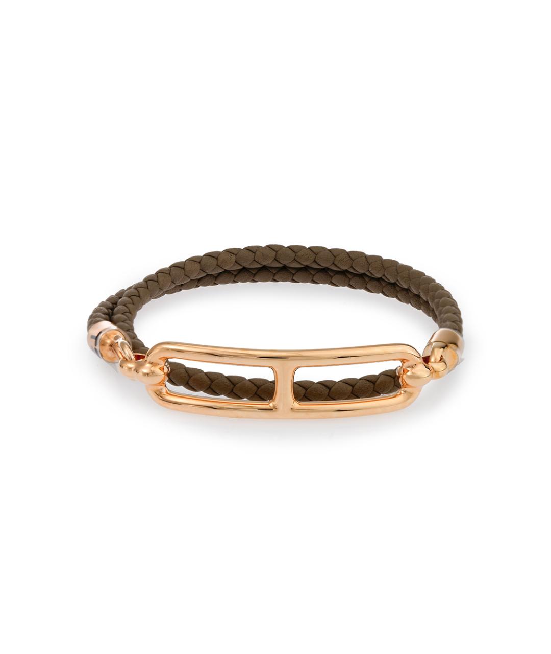 HERMES Коричневый кожаный браслет, фото 1