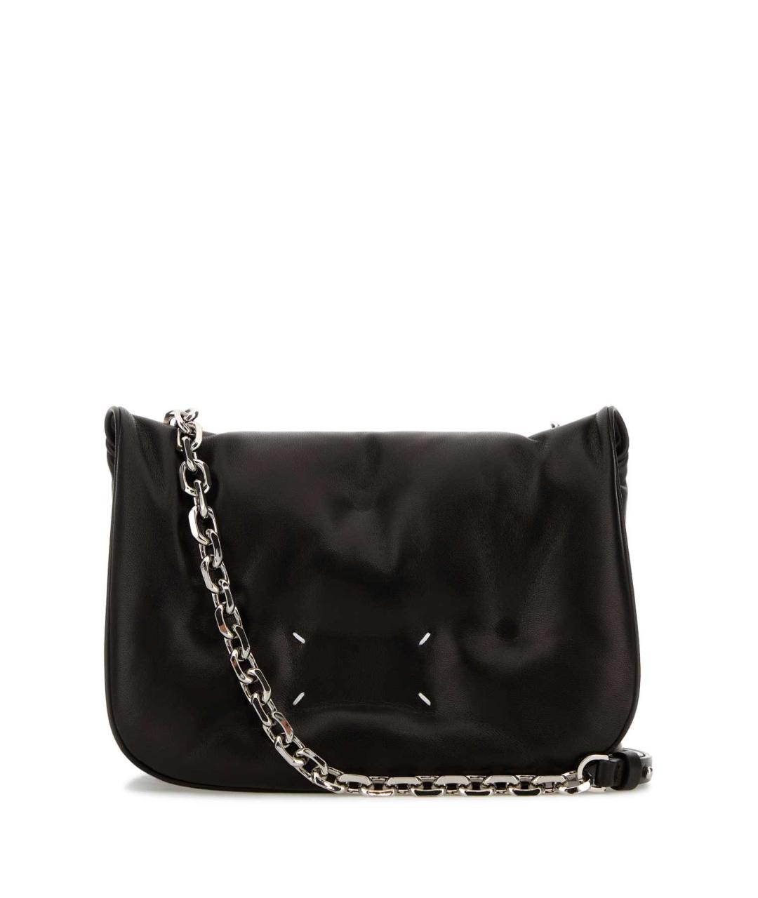 MAISON MARGIELA Черная кожаная сумка на плечо, фото 1