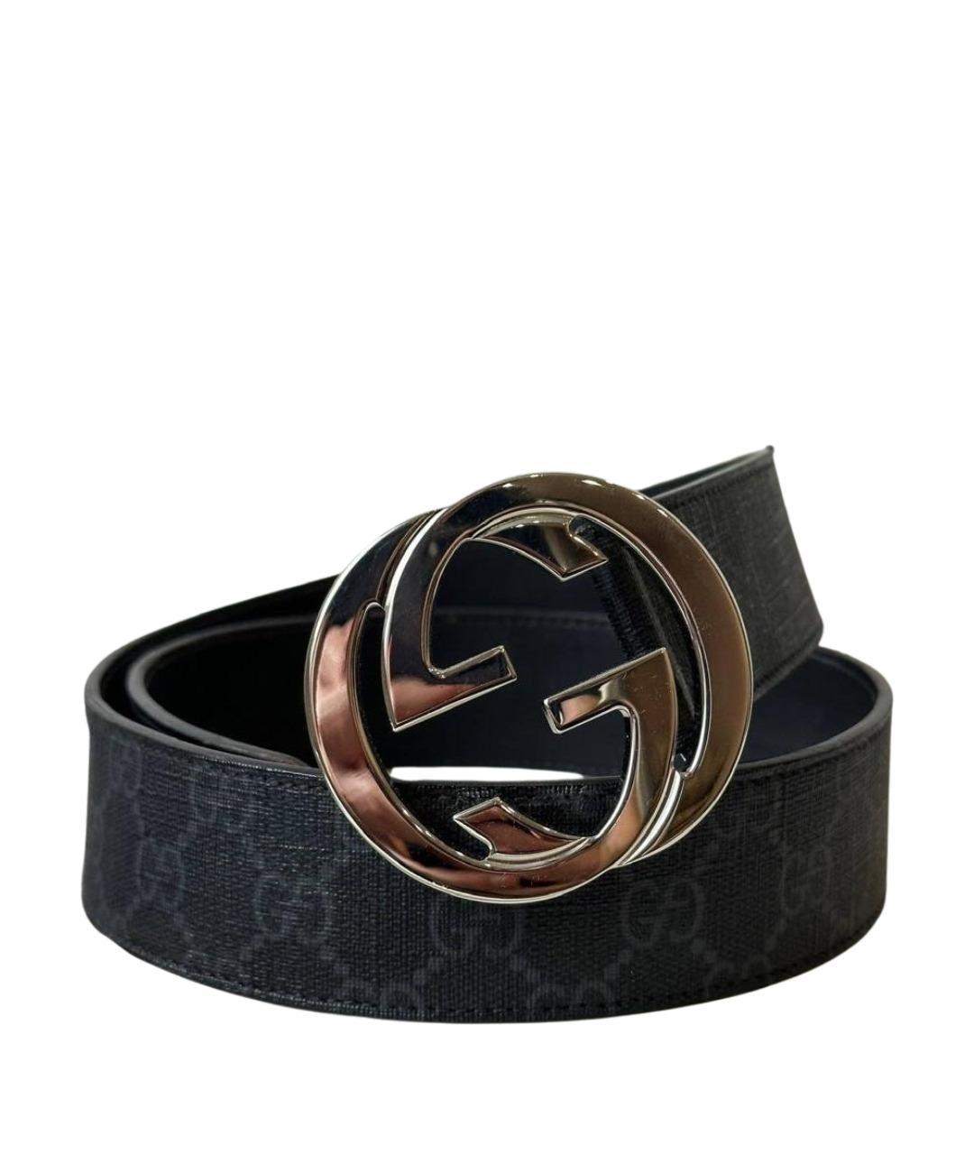 GUCCI Черный кожаный ремень, фото 1