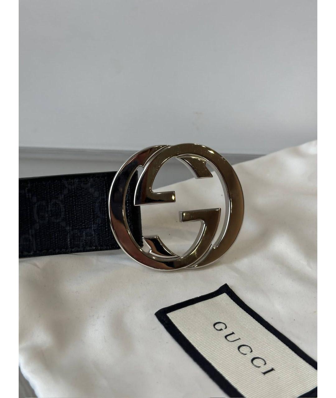 GUCCI Черный кожаный ремень, фото 3