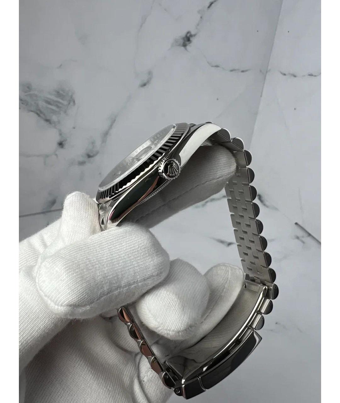 ROLEX Черные часы из белого золота, фото 4