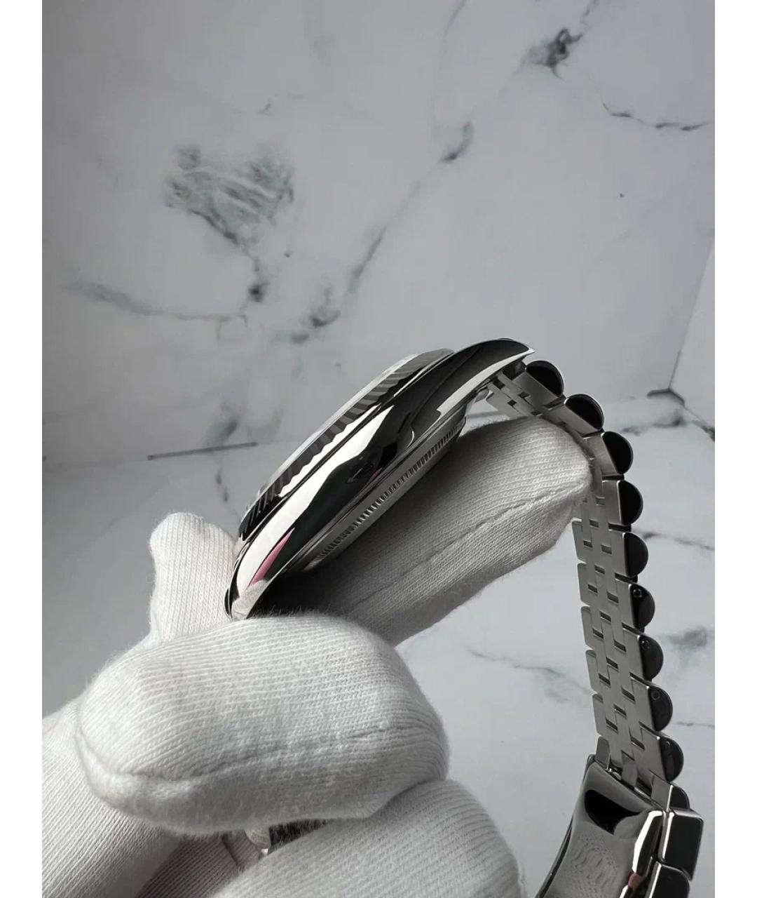ROLEX Черные часы из белого золота, фото 5