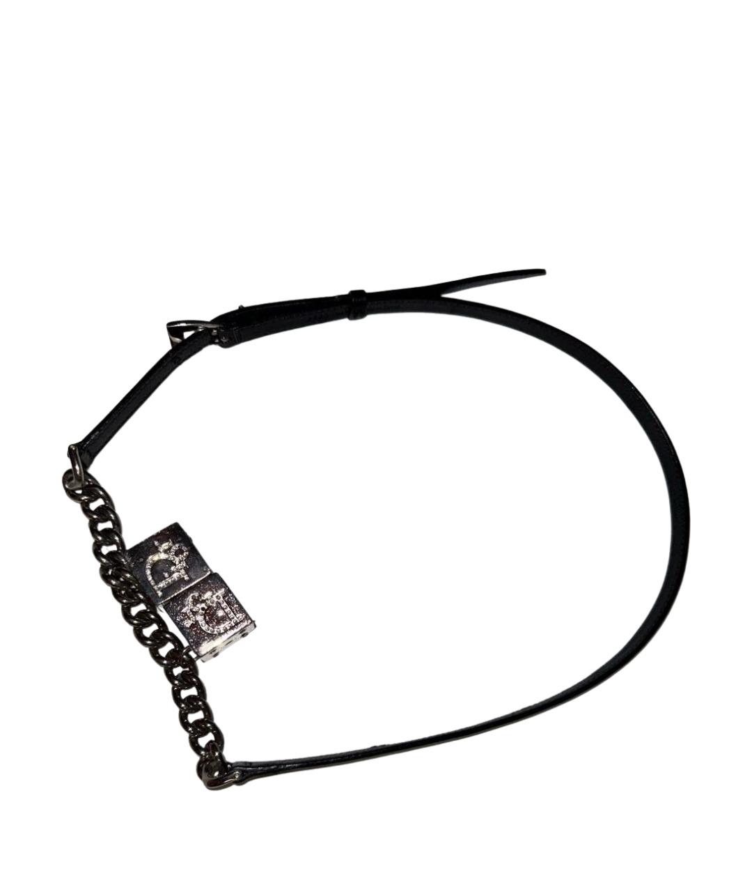 CHRISTIAN DIOR Черный кожаный ремень, фото 1