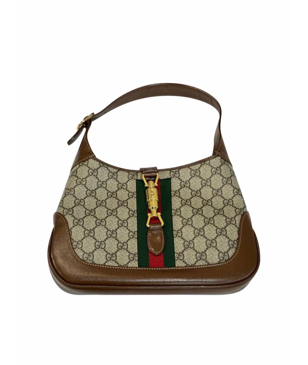 GUCCI Коричневая кожаная сумка тоут, фото 1