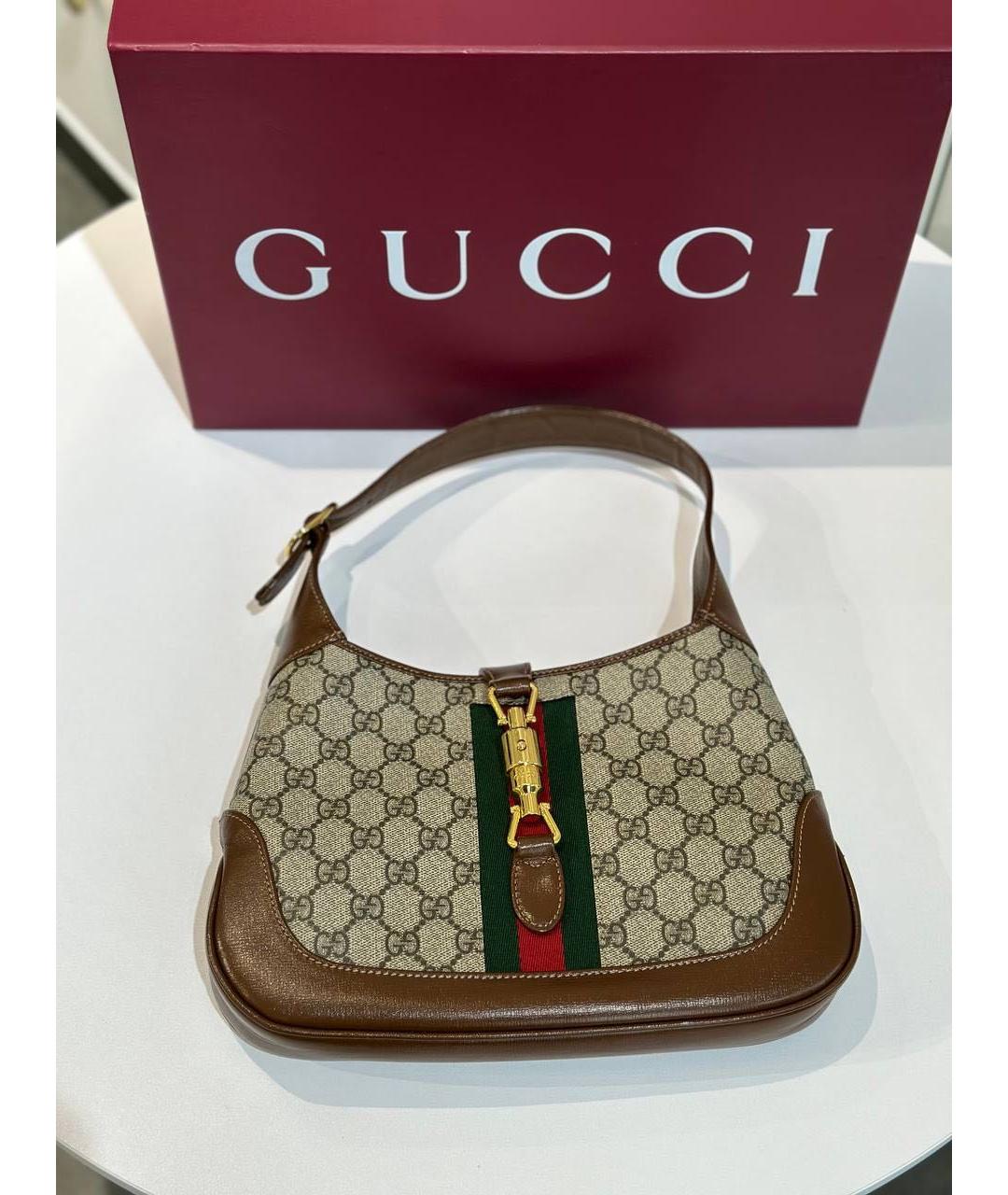 GUCCI Коричневая кожаная сумка тоут, фото 6