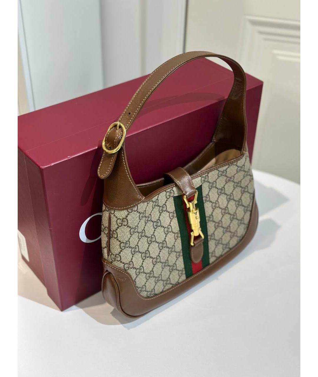 GUCCI Коричневая кожаная сумка тоут, фото 3