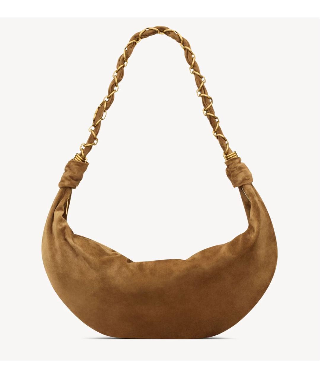 SAINT LAURENT Коричневая замшевая сумка тоут, фото 4