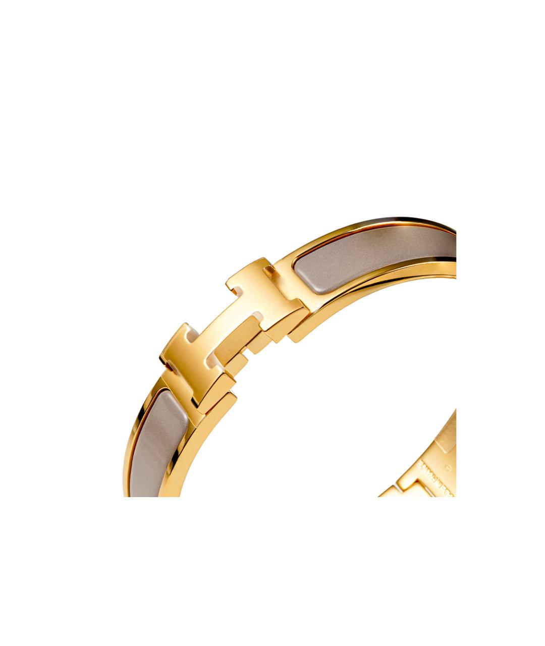 HERMES Коричневый браслет из желтого золота, фото 3