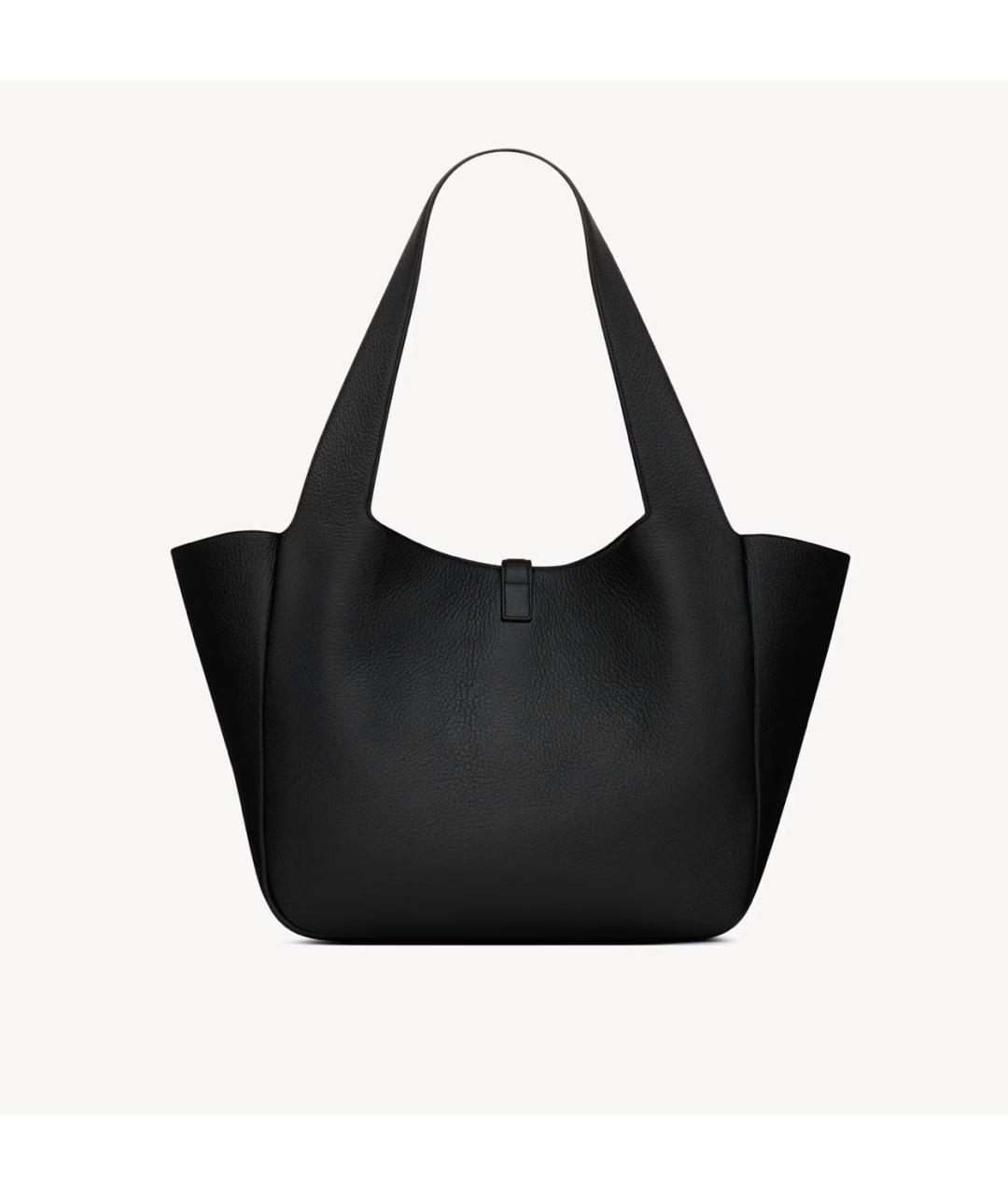 SAINT LAURENT Черная кожаная сумка тоут, фото 2