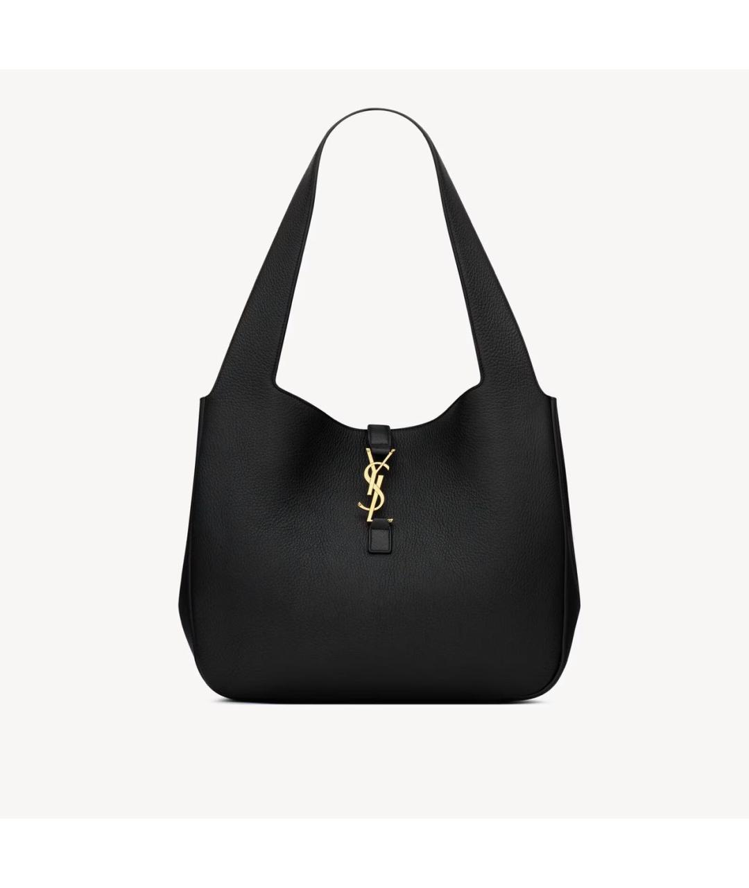 SAINT LAURENT Черная кожаная сумка тоут, фото 3