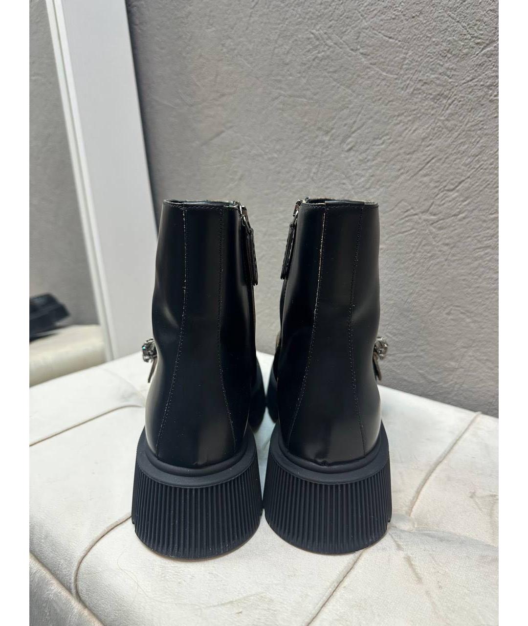 GUCCI Черные кожаные ботинки, фото 3
