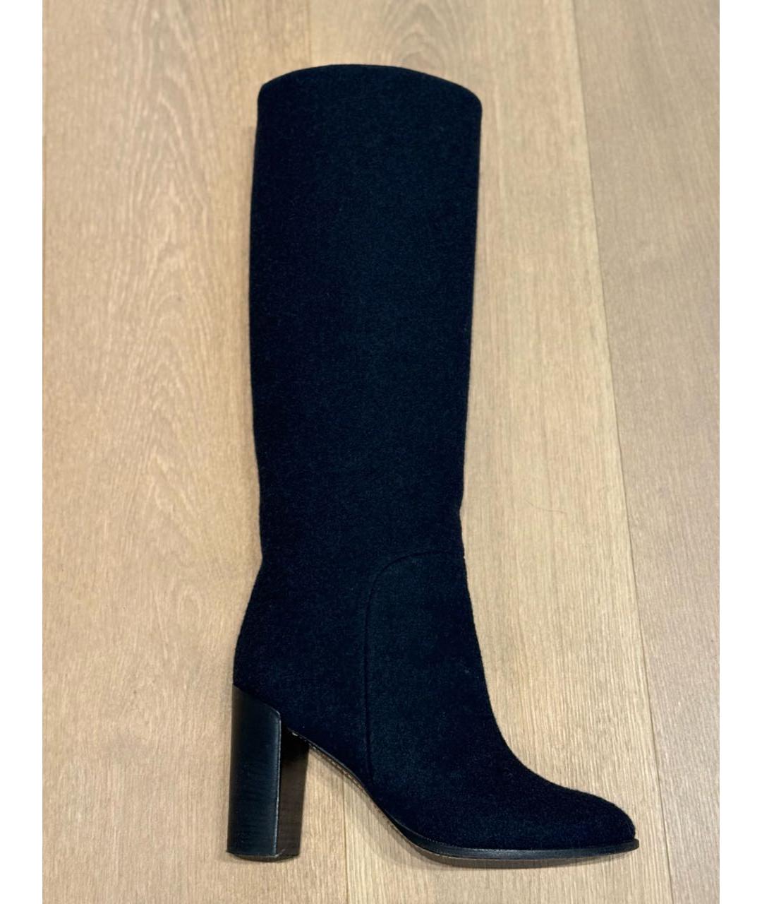 CELINE Темно-синие текстильные сапоги, фото 7