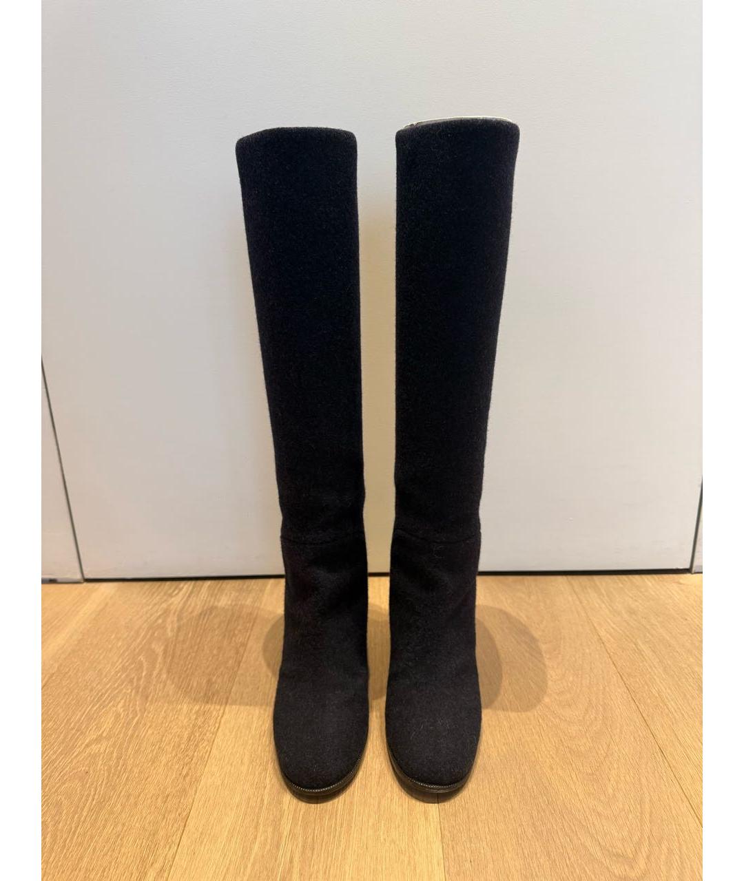 CELINE Темно-синие текстильные сапоги, фото 2